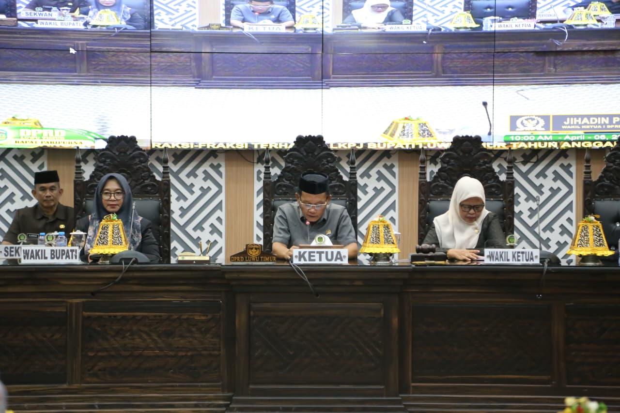 Wabup Puspawati Hadiri Paripurna LKPJ, Fraksi DPRD Apresiasi Capaian Pemda Lutim 2025