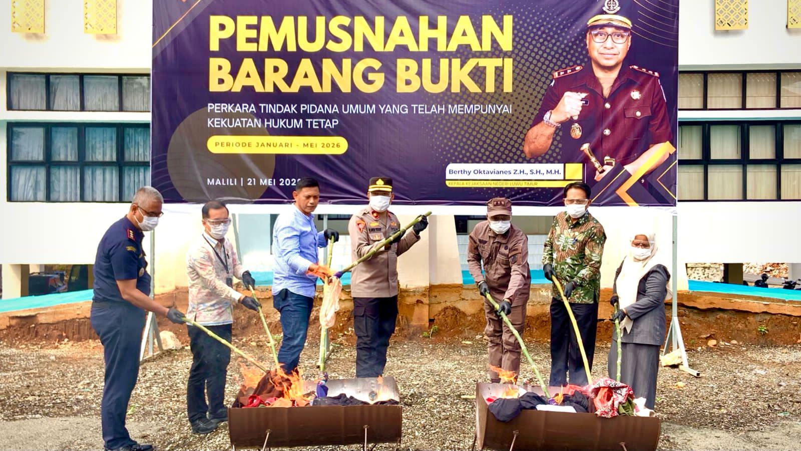 Pemusnahan Barang Bukti Kejari Luwu Timur, Sabu dan Obat THD Mendominasi