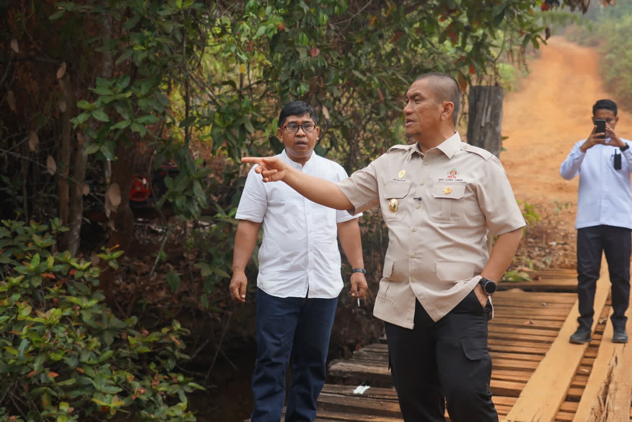 Cek Kondisi Jembatan Kayu di Mahalona, Bupati Lutim Upayakan Jembatan Permanen di 2027